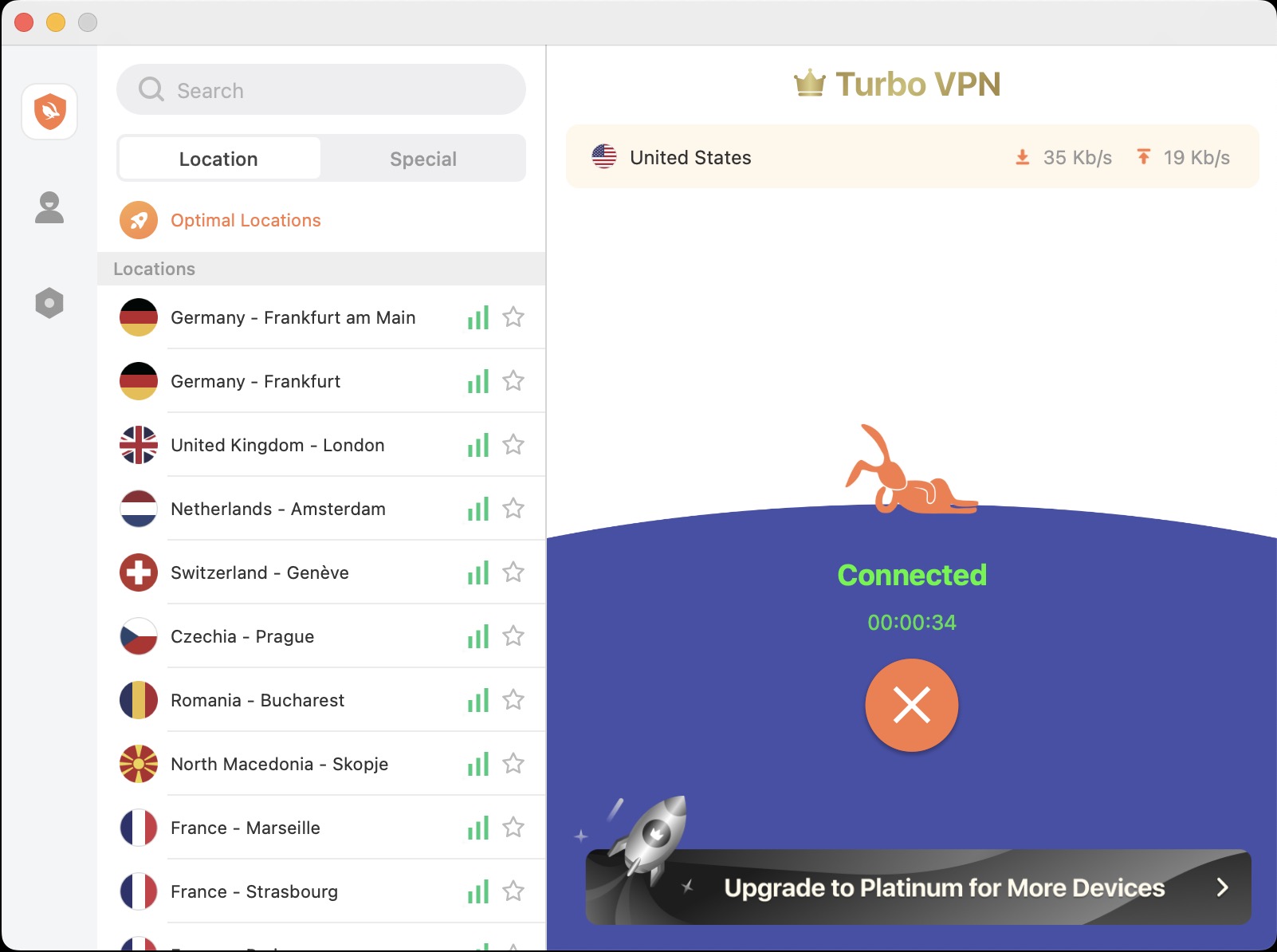Turbo VPN Mac locations