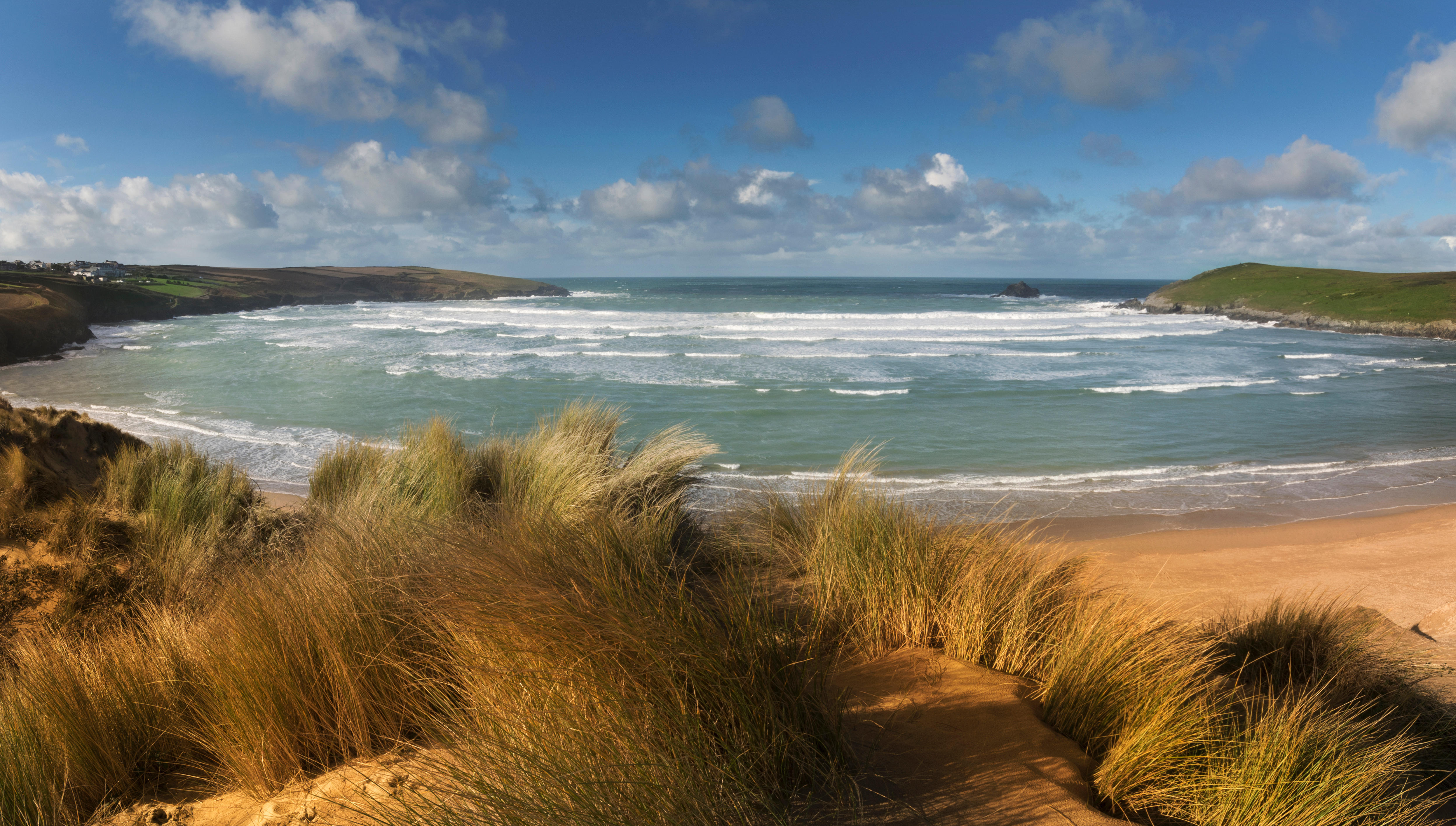 An incoming tide at Crantock, Cornwall.