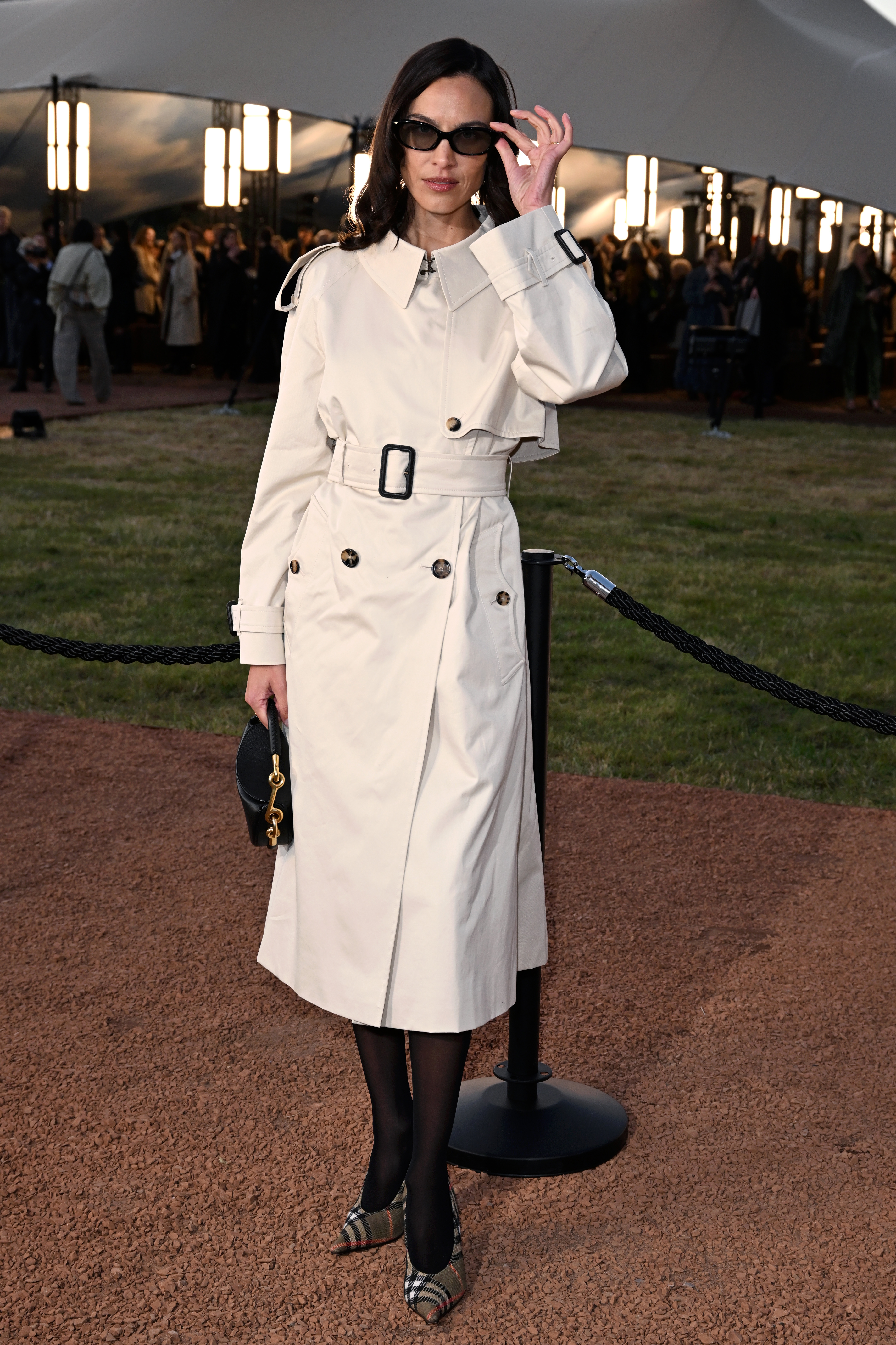 Alexa Chung attended Burberry&#039;s fashion show during London Fashion Week