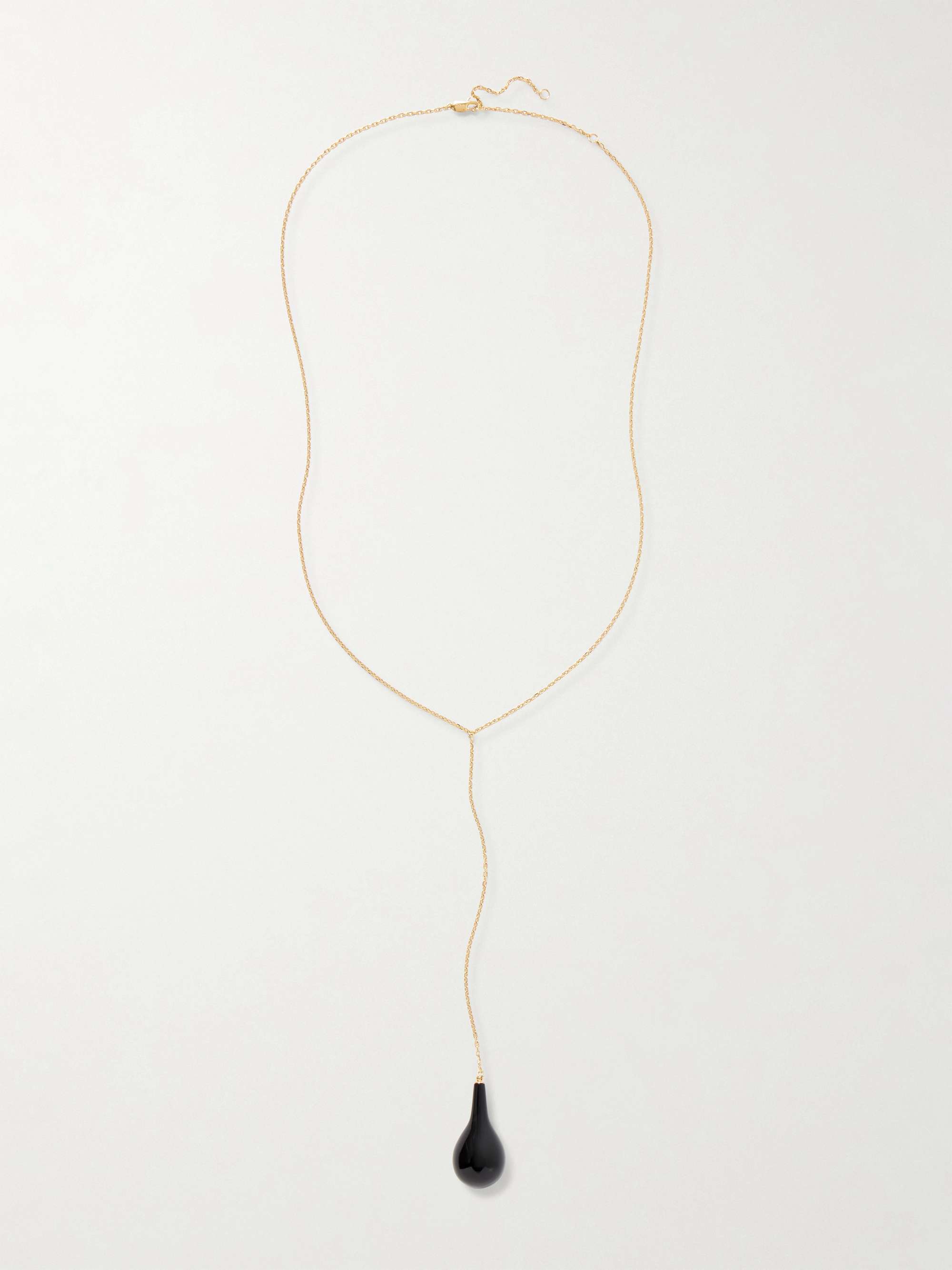 Gold-Plated, Onyx and Swarovski Crystal Necklace