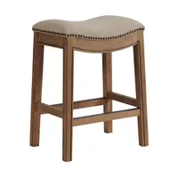 Alaterre Furniture Upholstered Wood Bar Stool