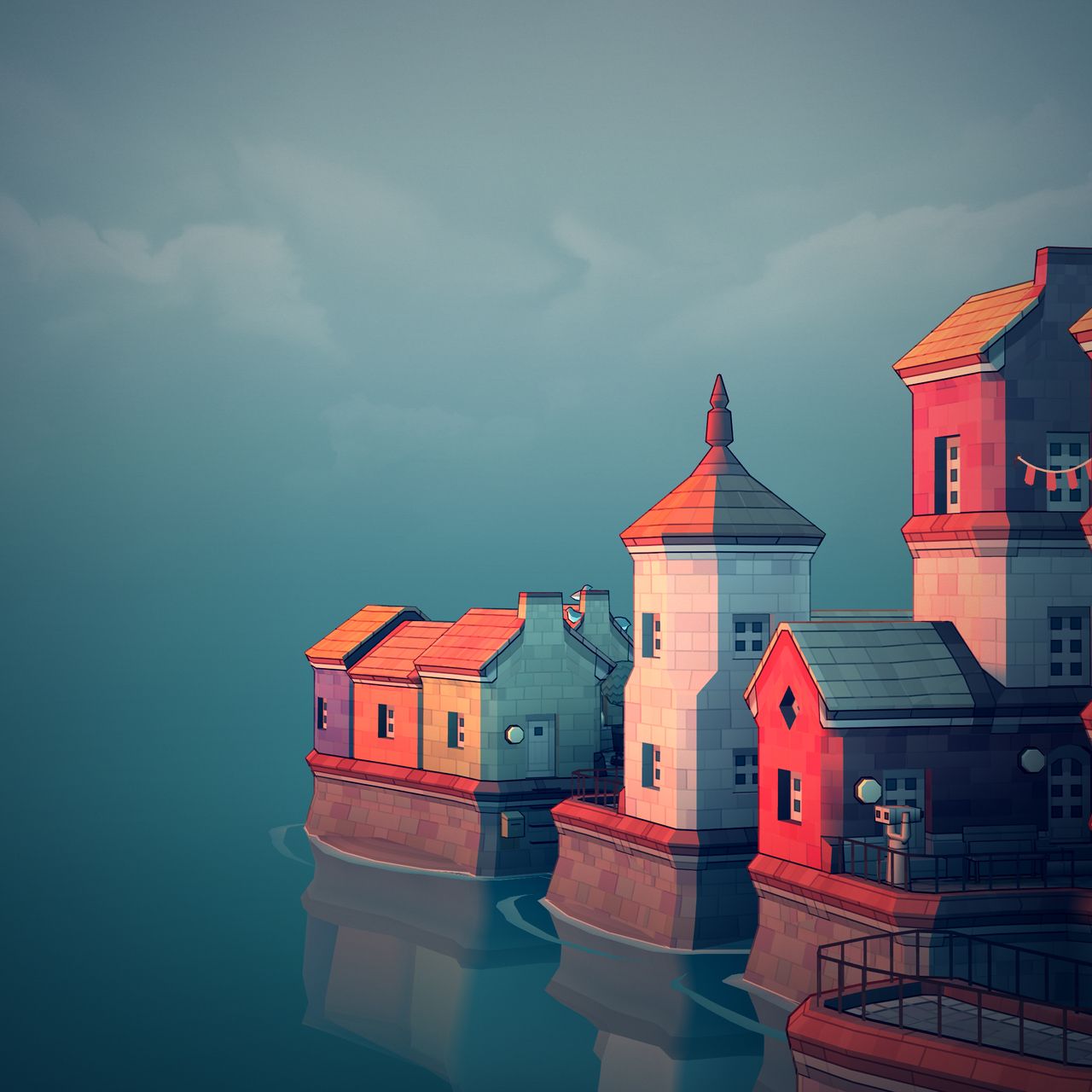 Townscaper town from various angles