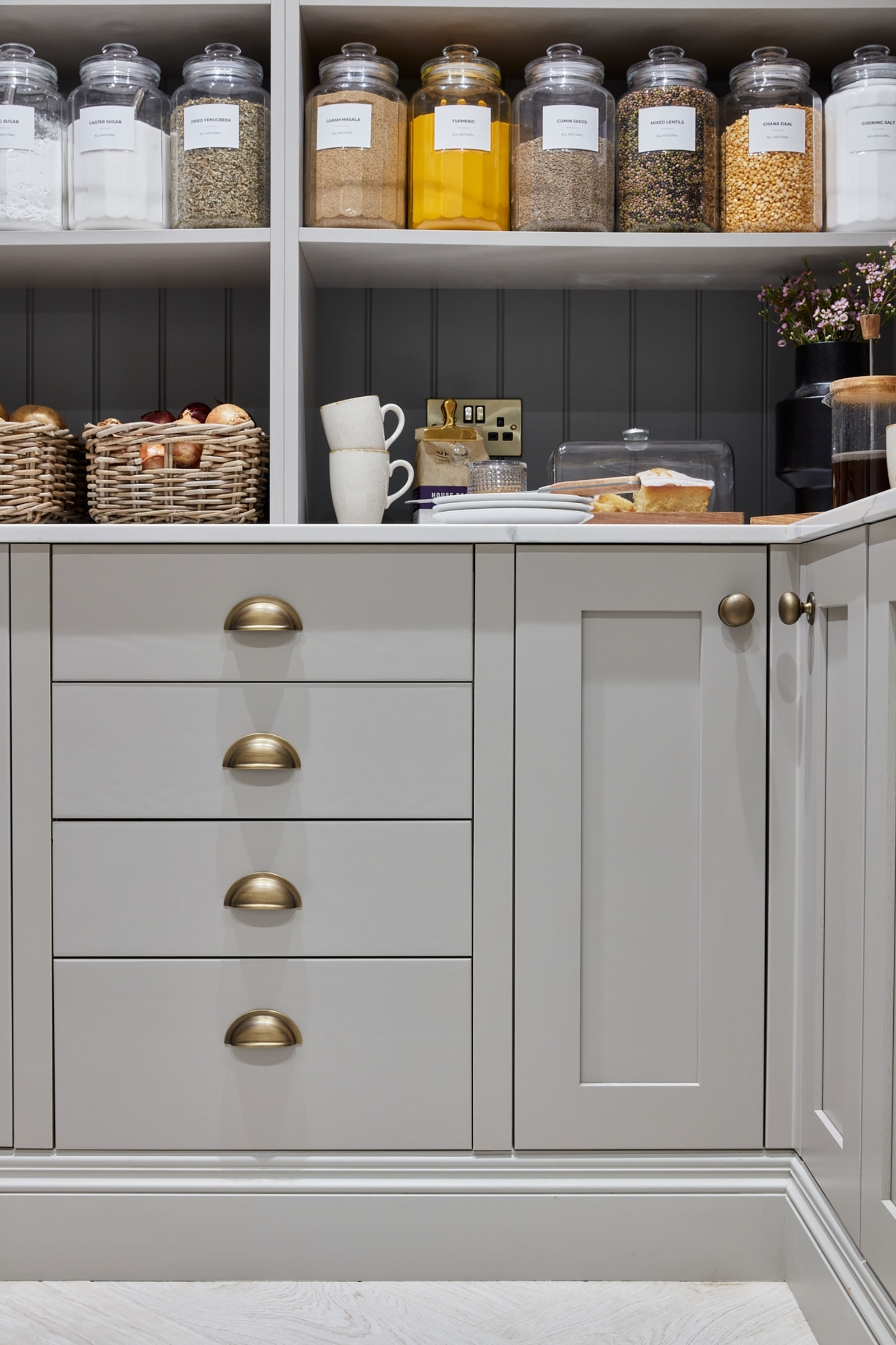 grey kitchen pantry