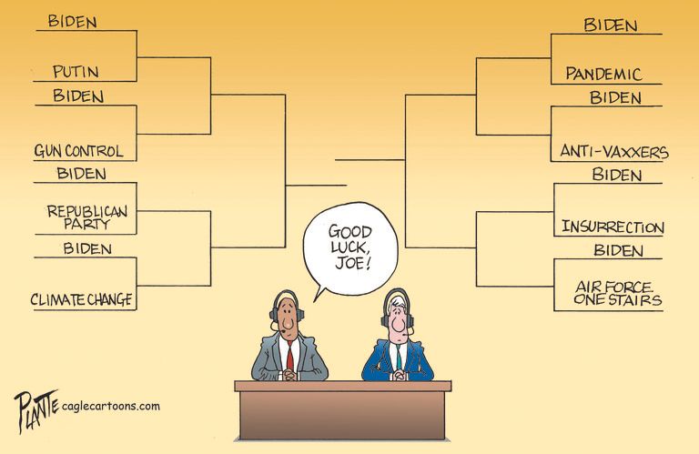 Political Cartoon U.S. biden march madness