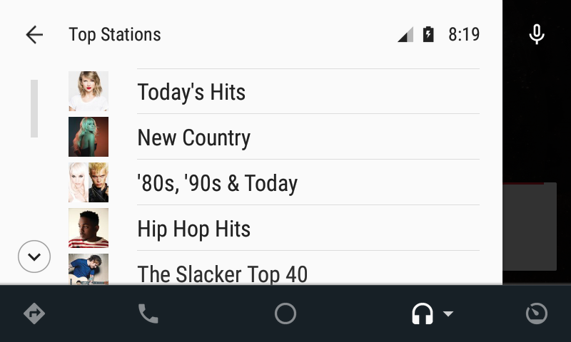 Slacker Radio for Android Auto