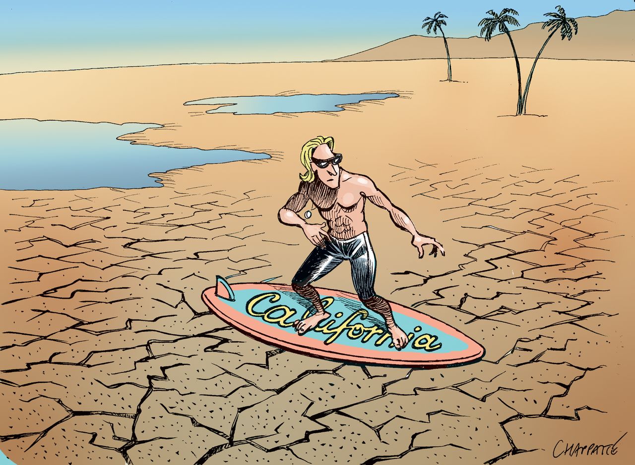 Editorial cartoon U.S. California Drought