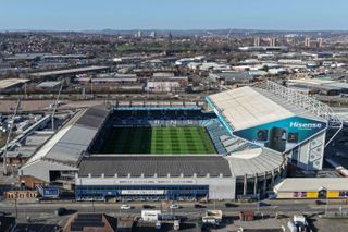 An aerial view of Elland Road during the Premier League match between Leeds United and Sunderland at Elland Road in Leeds, United Kingdom, on March 3, 2026. (Photo by Mark Cosgrove/News Images/NurPhoto via Getty Images)