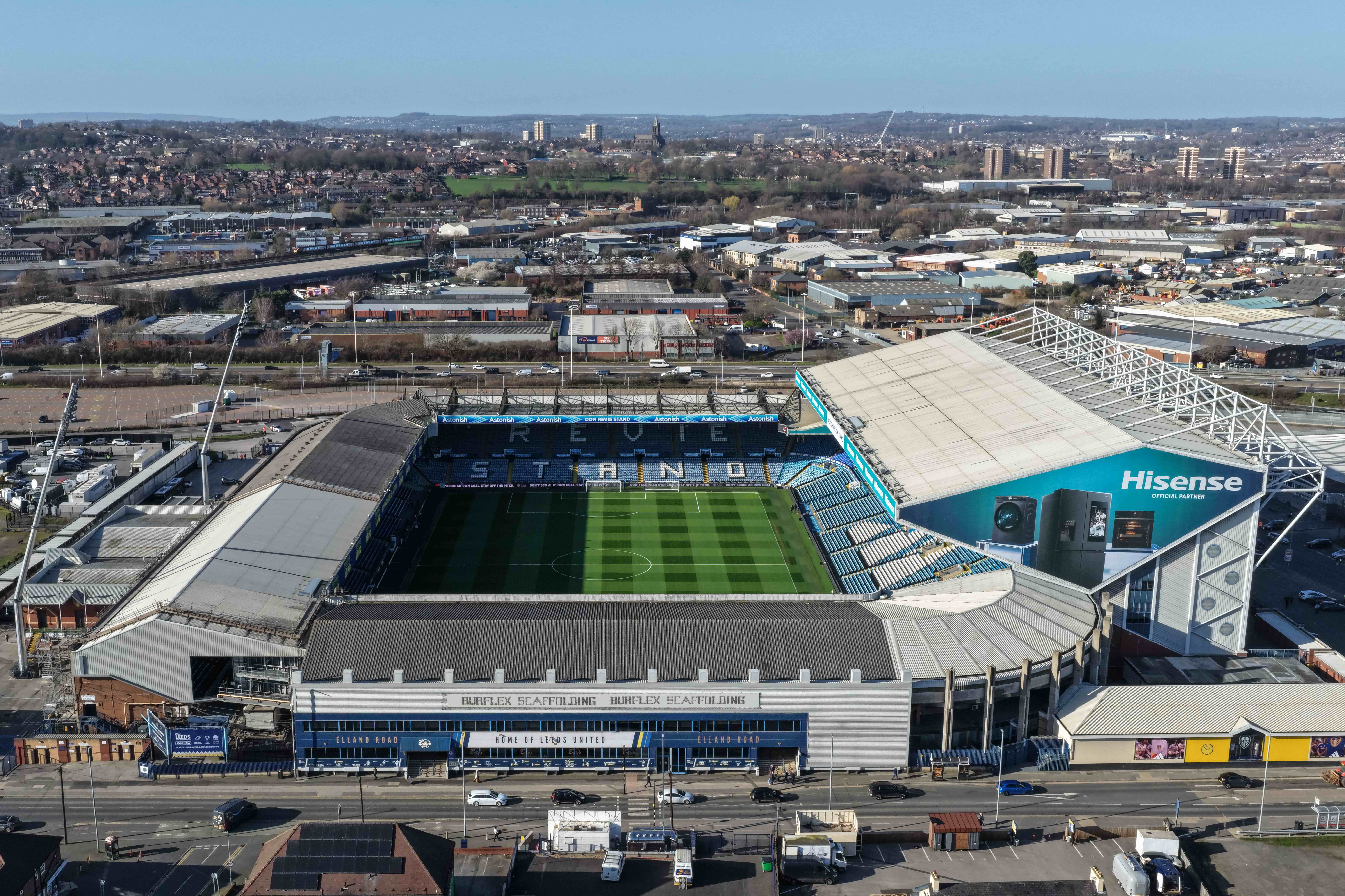 An aerial view of Elland Road during the Premier League match between Leeds United and Sunderland at Elland Road in Leeds, United Kingdom, on March 3, 2026. (Photo by Mark Cosgrove/News Images/NurPhoto via Getty Images)