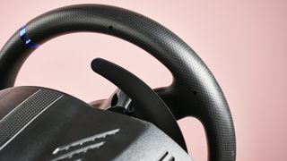 Close-up of paddle on Thrustmaster T300RS GT Edition