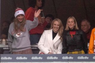 Taylor Swift attending chiefs games in chiefs color outfits