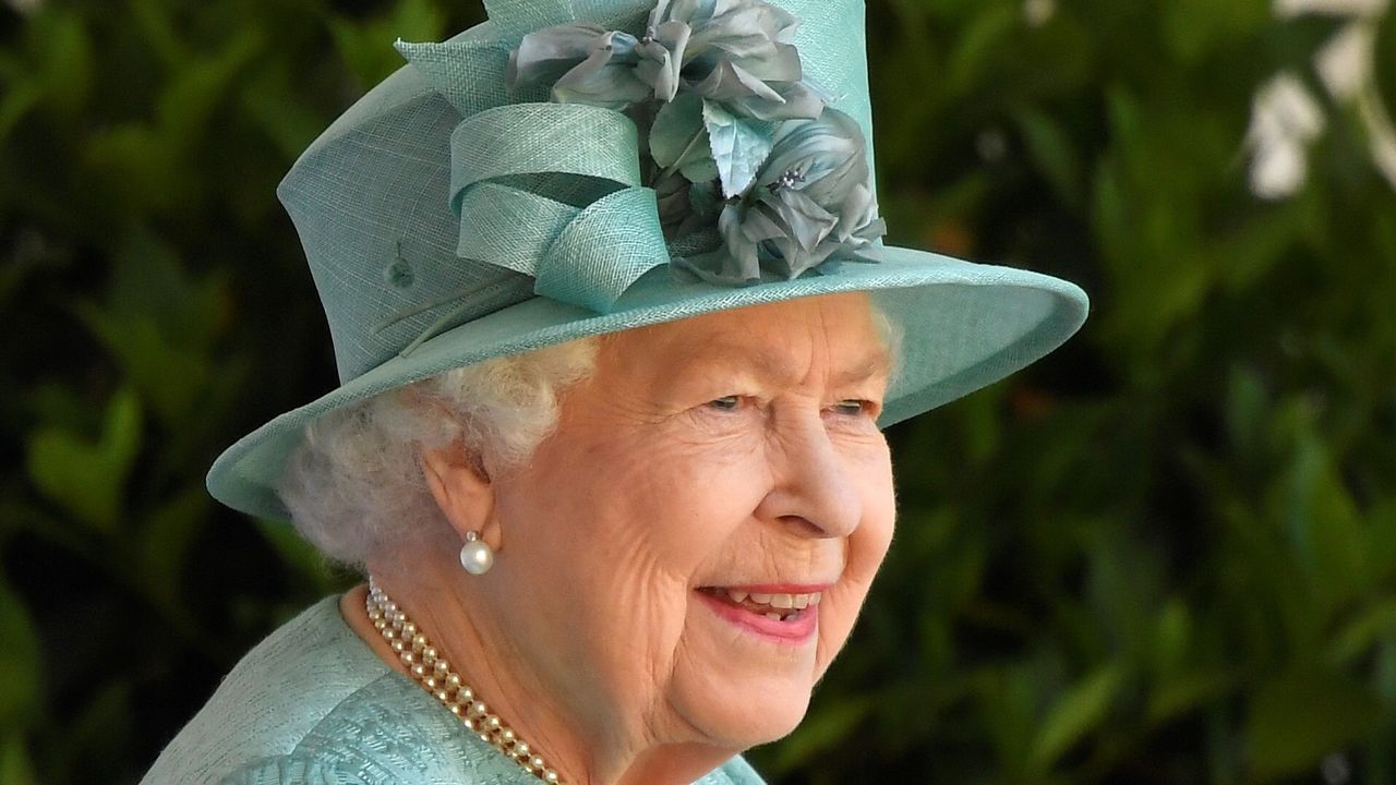 Queen Elizabeth II attends a ceremony to mark her official birthday at Windsor Castle on June 13, 2020 in Windsor, England