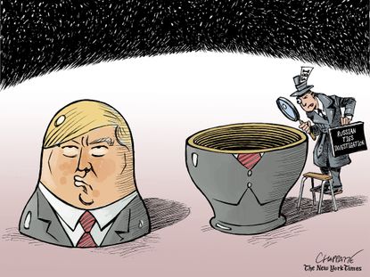 Political Cartoon U.S. Donald Trump Russia Russian doll