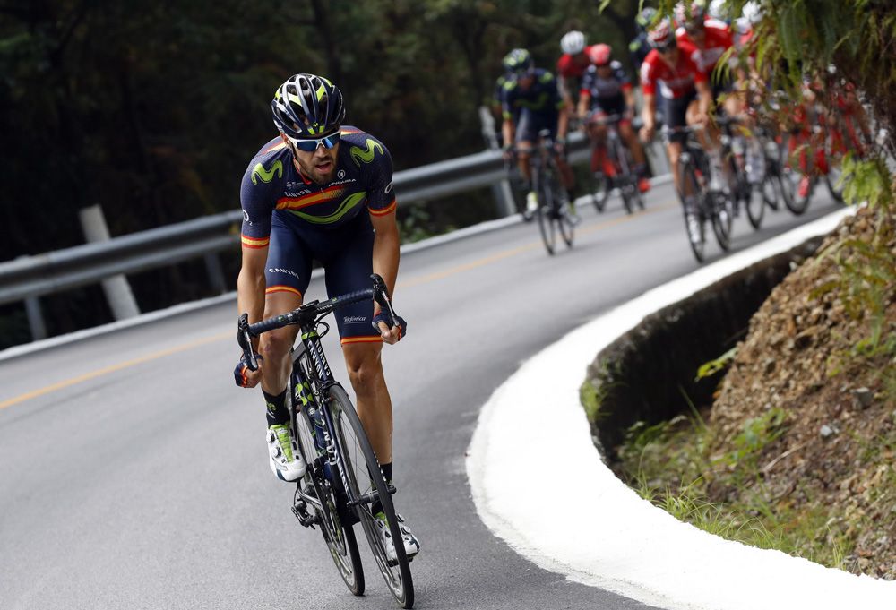 Jesus Herrada (Movistar) makes an attack