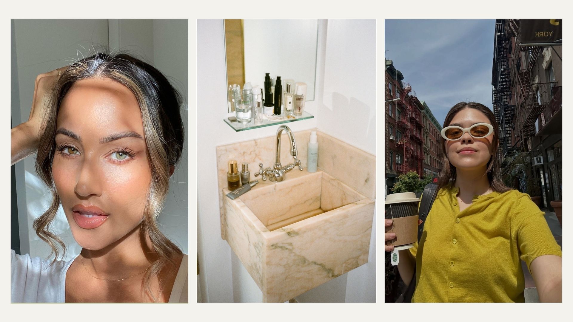 A collage of creators with glowing skin