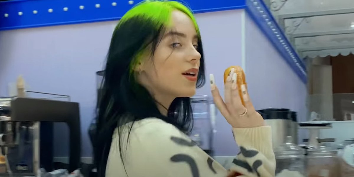 Billie Eilish in Therefore I Am music video