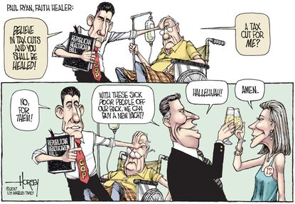 Political Cartoon U.S. Paul Ryan AHCA Tax Cuts Wealthy