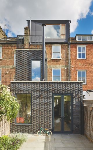 a textured brick house design