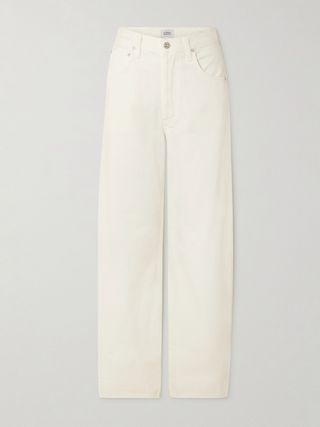 Ayla Baggy Cuffed Crop Cropped High-Rise Wide-Leg Jeans