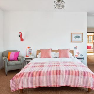 master bedroom with pink colour palette