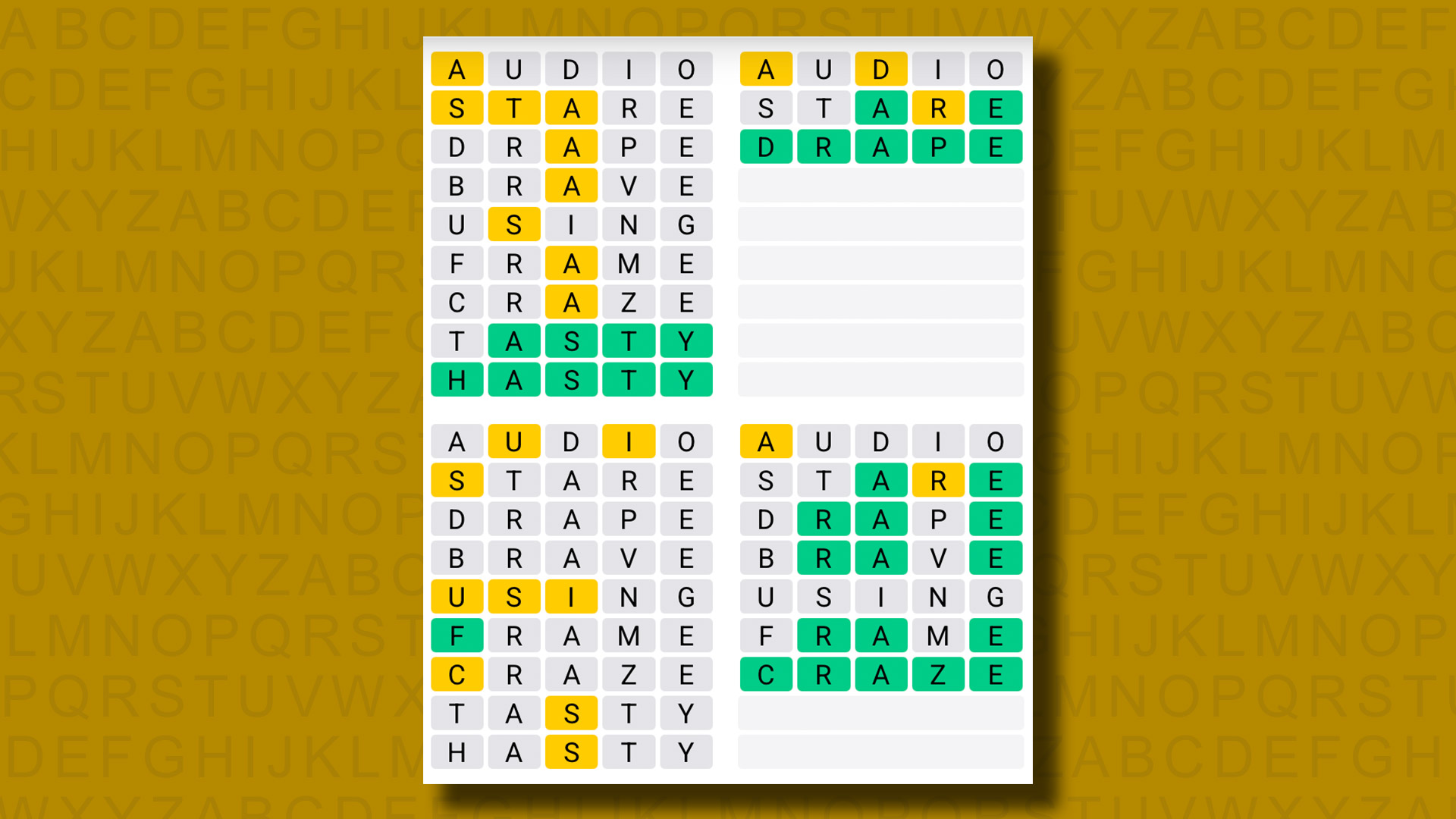  Quordle hints and answers for Thursday, February 20 (game #1123)