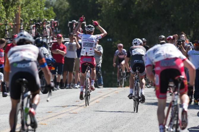 Alex Hagman wins the stage at the Sea Otter road race.