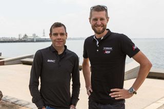 Cadel Evans and Ryder Hesjedal post-press conference in Geelong