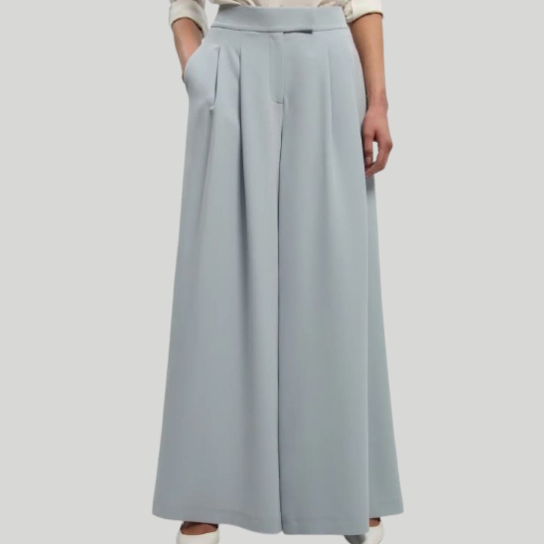 Karen Millen Pale Blue Wide-Leg Trousers