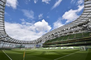A general view inside the stadium prior to the UEFA Nations League League B Group 1 match between Republic of Ireland and Scotland at Aviva Stadium on June 11, 2022 in Dublin, Ireland.
