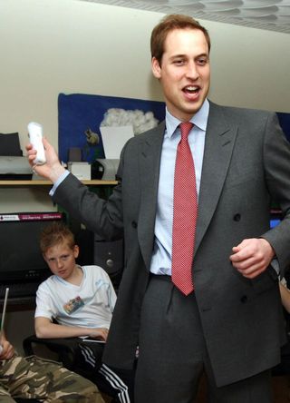 Prince William playing with a Nintendo Wii