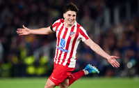 Arsenal target Julian Alvarez of Atletico Madrid scores against FC Barcelona