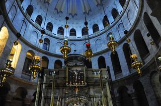 The tomb of Jesus is thought to be buried here beneath the Church of the Holy Sepulchre in Jerusalem.