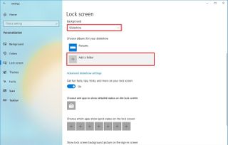 Lock screen slideshow settings
