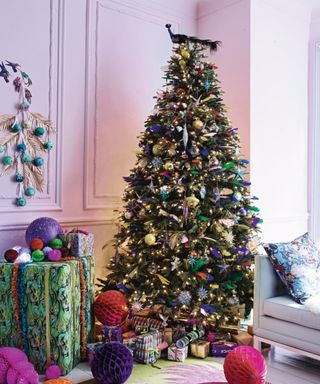 colorful christmas tree decor