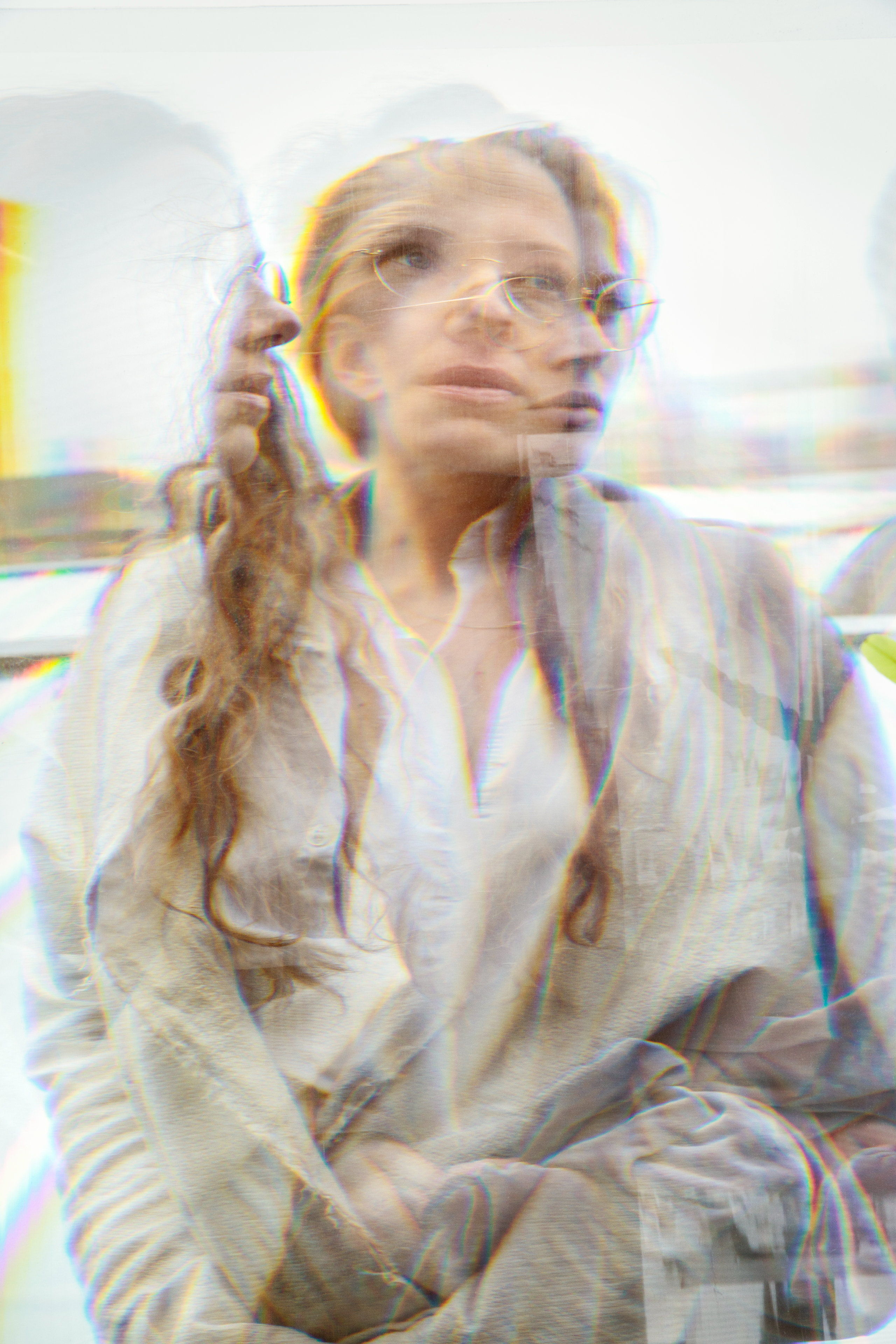 Two superimposed portrait of Dutch designers Brecht Duijf and Lenneke Langenhuijsen of Buro Belen