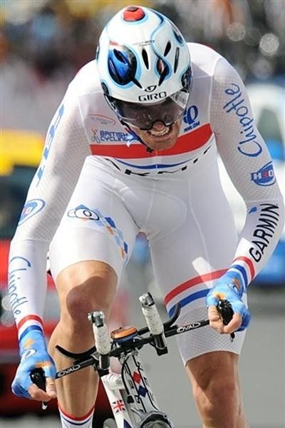 Great Britain's David Millar (Garmin-Chipotle) demonstrates his time trialing prowess.