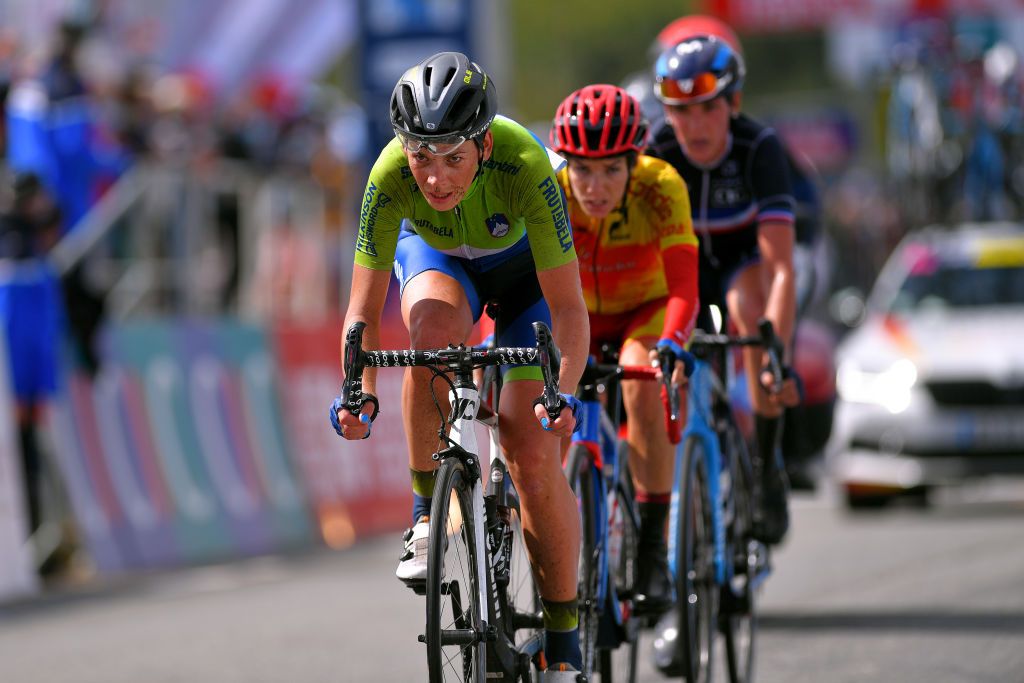 PLOUAY FRANCE AUGUST 27 Ursa Pintar of Slovenia during the 26th UEC Road European Championships 2020 Womens Elite Road Race a 1092km race from Plouay to Plouay GrandPrixPlouay GPPlouay on August 27 2020 in Plouay France Photo by Luc ClaessenGetty Images