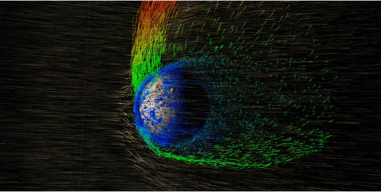 Solar wind stripping Martian atmosphere