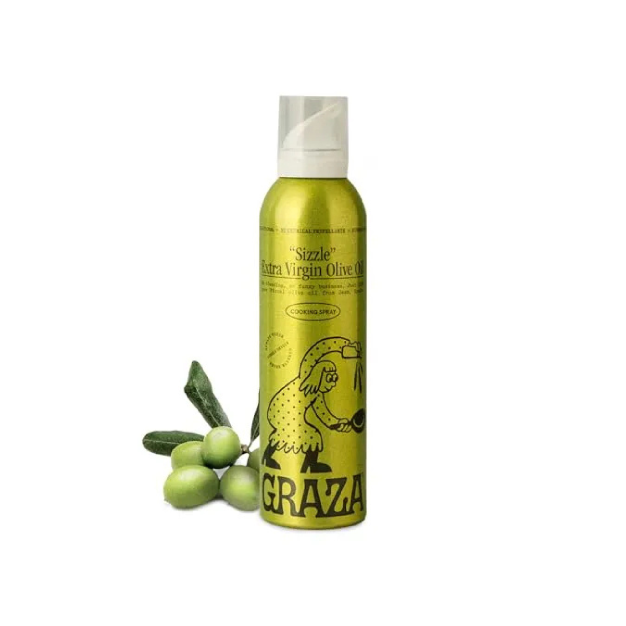 Graza Sizzle Extra Virgin Olive Oil Spray, Cooking Oil - High Polyphenol Peak Harvest Evoo Cooking Oil in a Spray Bottle - Single Origin Olive Oils From Spain - 5 Fl Oz
