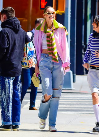 Gigi Hadid is seen in SoHo on April 20, 2023 in New York City