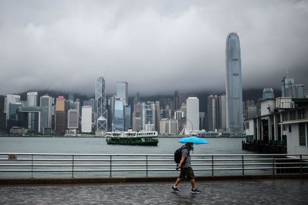 Hong Kong skyline.