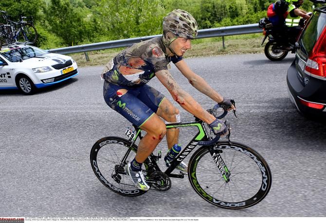 Adriano Malori wasn't getting a spa treatment, he crashed in the mud on stage 11