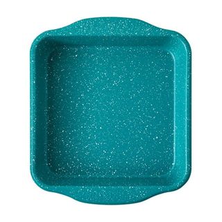 The Pioneer Woman Teal Speckle Timeless 8-Inch Nonstick Aluminized Steel Square Cake Pan