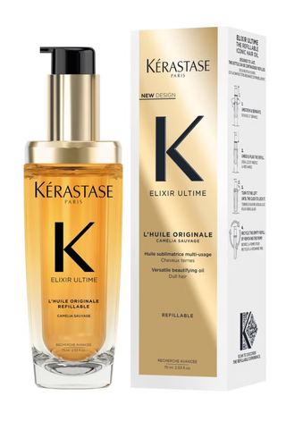 An image of Kérastase Hair Oil, which can be used to style short haircuts for thin hair.