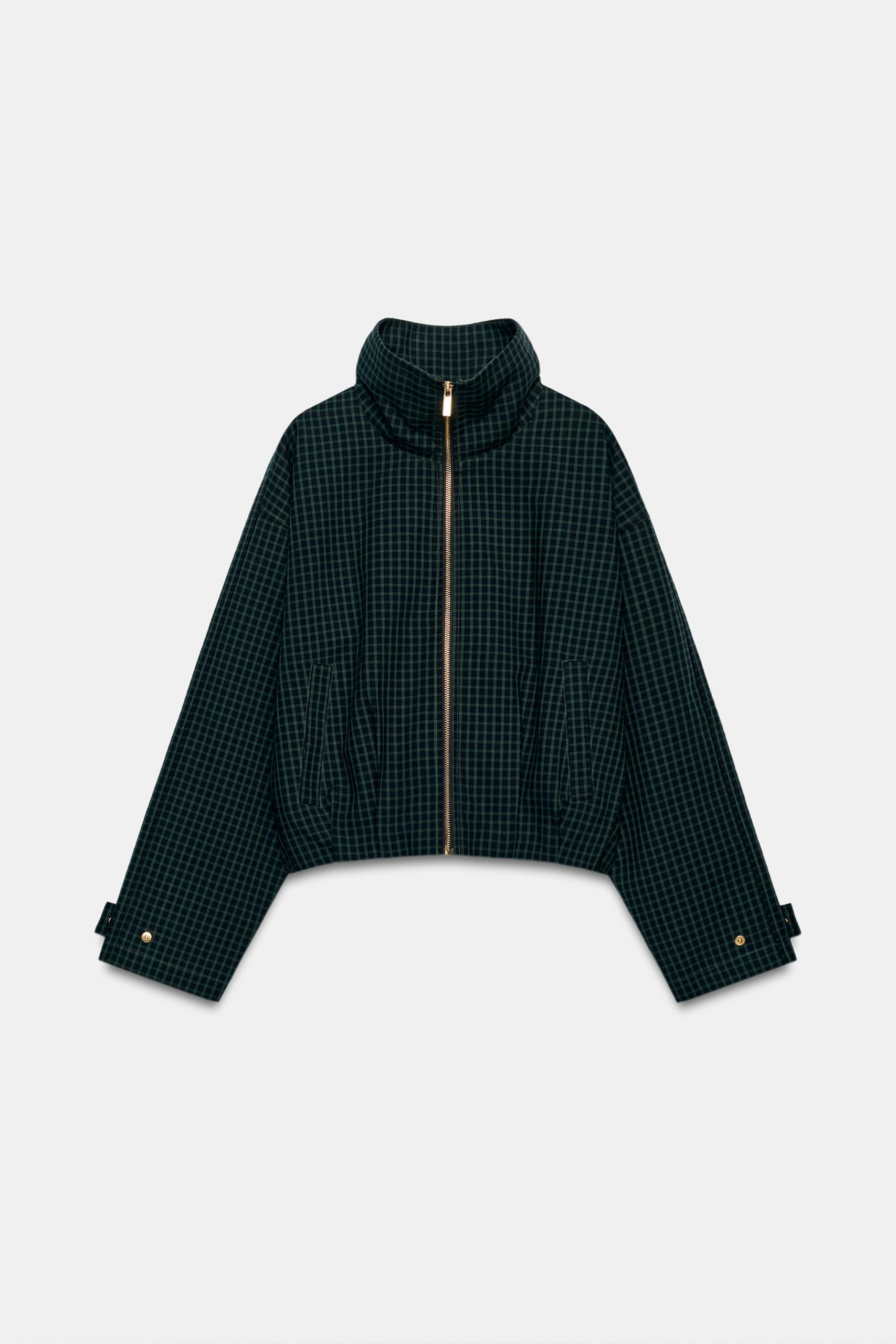ZARA, Checked Bomber Jacket