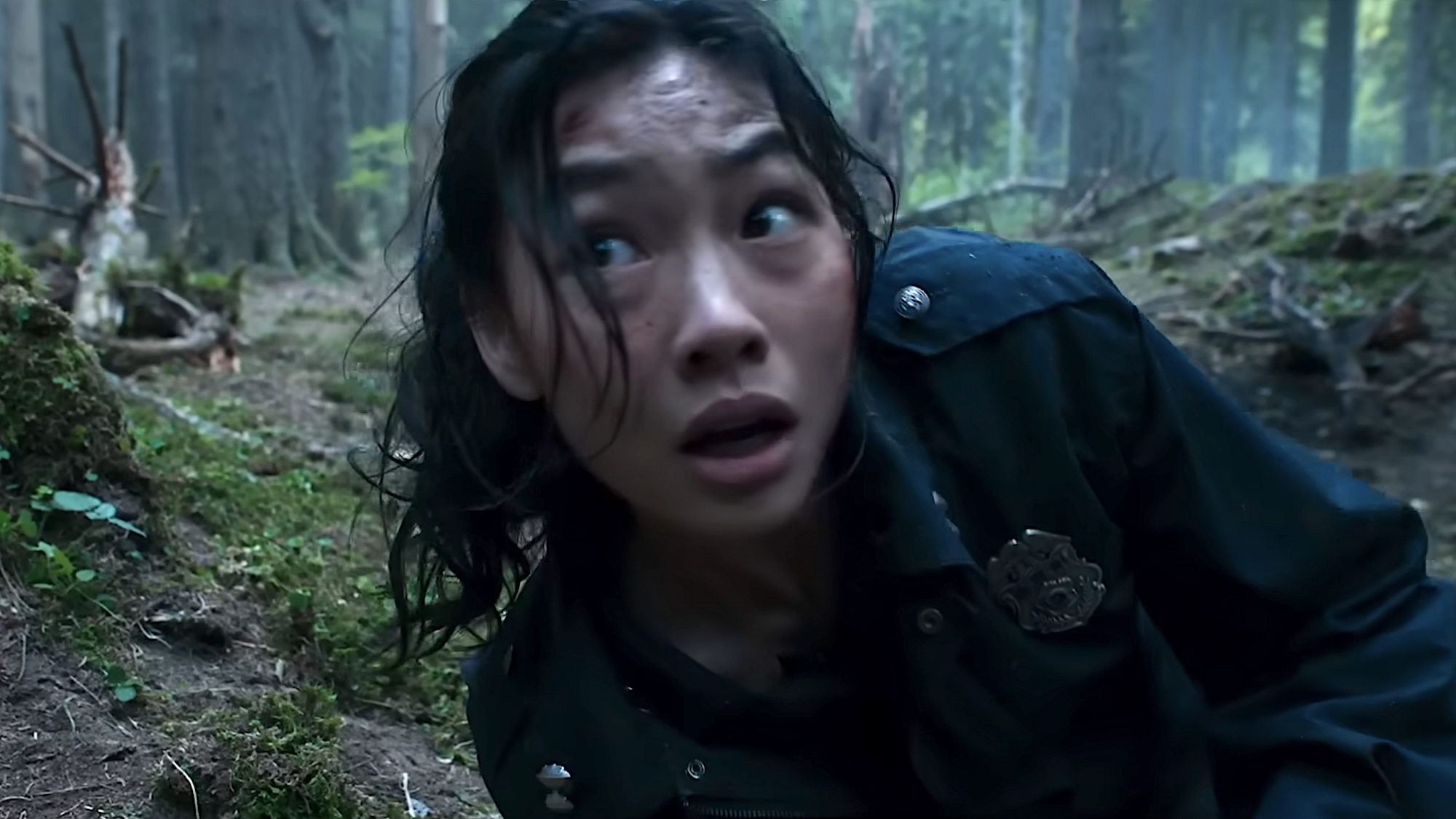 Female cop laying on ground and scared in Hope (2026)
