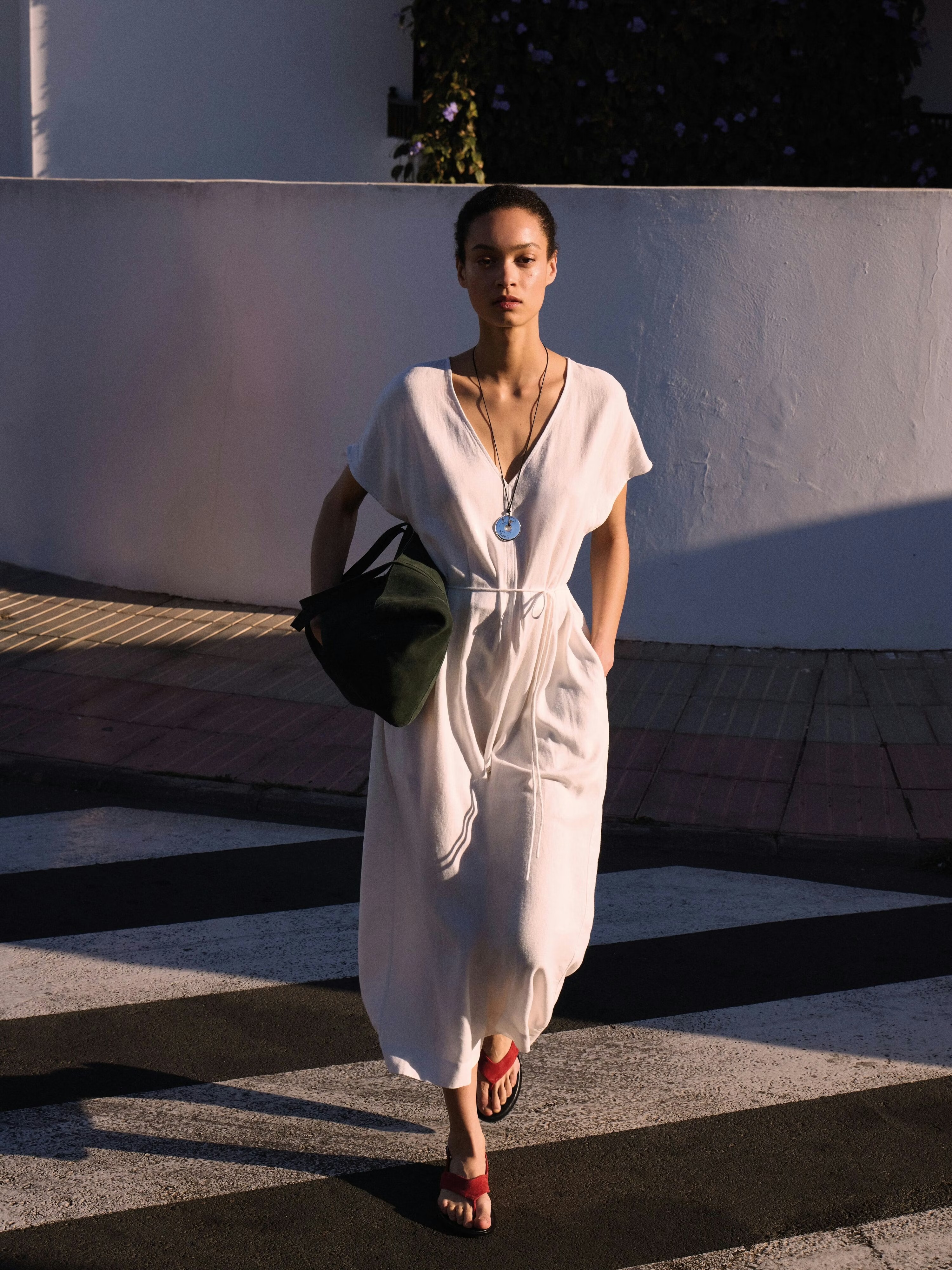 Hush, Linen Blend Remy Pleated Midi Dress