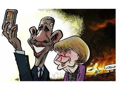 Obama cartoon Obama Merkel selfie