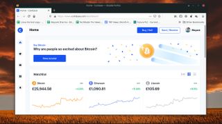 Screenshot of the Coinbase platform