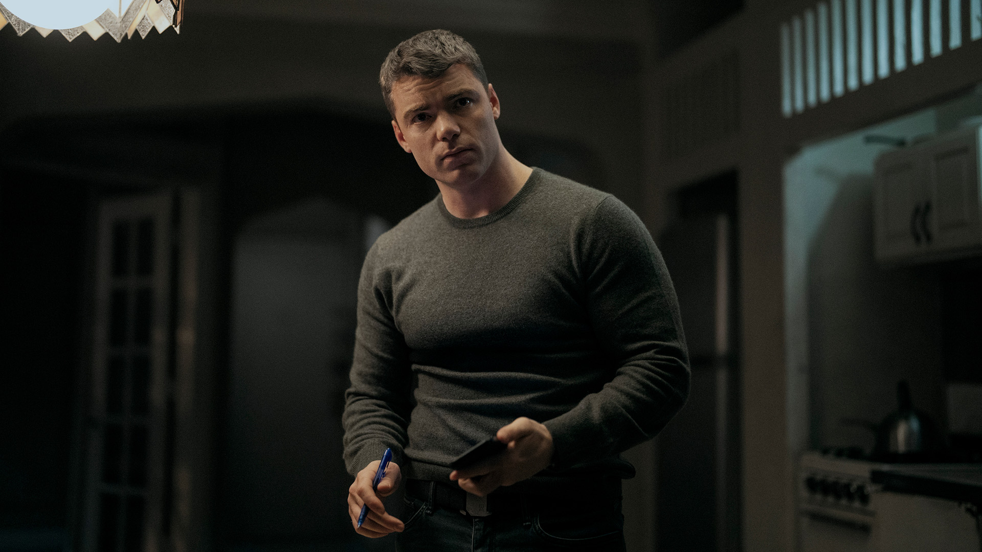 Gabriel Basso as Peter Sutherland in season 3 of The Night Agent.