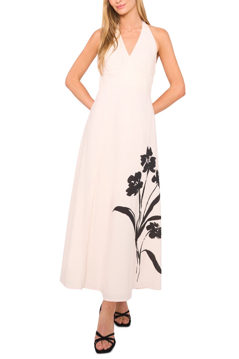 Halter Neck Linen Blend Maxi Dress